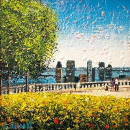 Painting Vue sur Montréal by Dessapt Elika | Painting Impressionism Acrylic, Sand