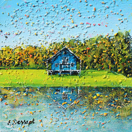 Painting La maison bleue by Dessapt Elika | Painting