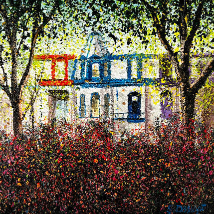 Painting Saint-louis à travers le feuillage by Dessapt Elika | Painting Impressionism Acrylic, Sand Pop icons