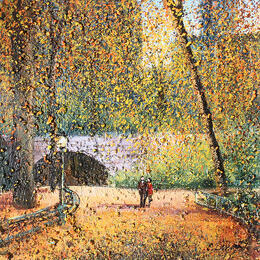 Painting Lumière d'automne by Dessapt Elika | Painting