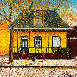 Painting Souvenir d'enfance by Dessapt Elika | Painting Impressionism Acrylic, Sand Pop icons