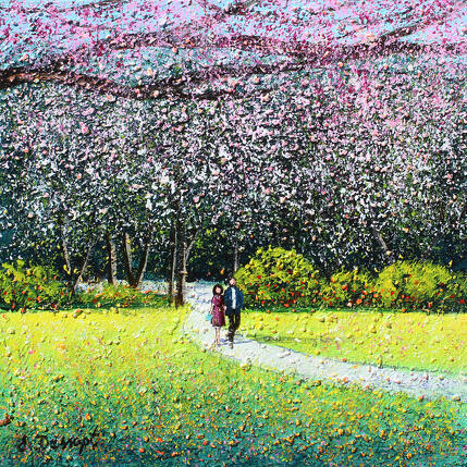 Painting Rendez-vous au printemps by Dessapt Elika | Painting