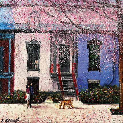 Painting Visitons le quartier by Dessapt Elika | Painting Impressionism Acrylic, Sand