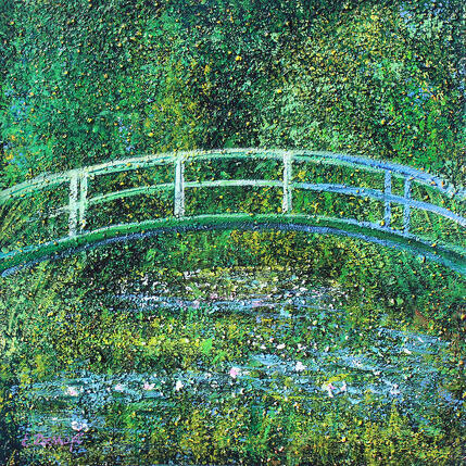 Peinture Hommage à Monet par Dessapt Elika | Tableau Impressionnisme Acrylique, Sable