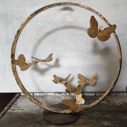 Sculpture Envolée aux 7 papillons par Eres Nicolas | Sculpture Figuratif Métal Animaux