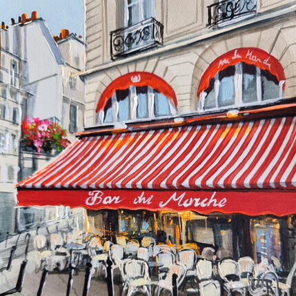 Painting  Bar du Marche. Paris by Rasa | Painting Figurative Acrylic Urban