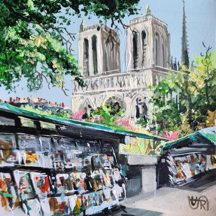 Painting Walks in Paris by Rasa | Painting Figurative Acrylic Urban