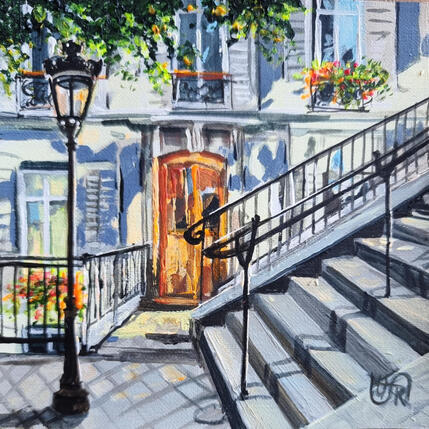 Painting Montmartre morning by Rasa | Painting Figurative Acrylic Urban