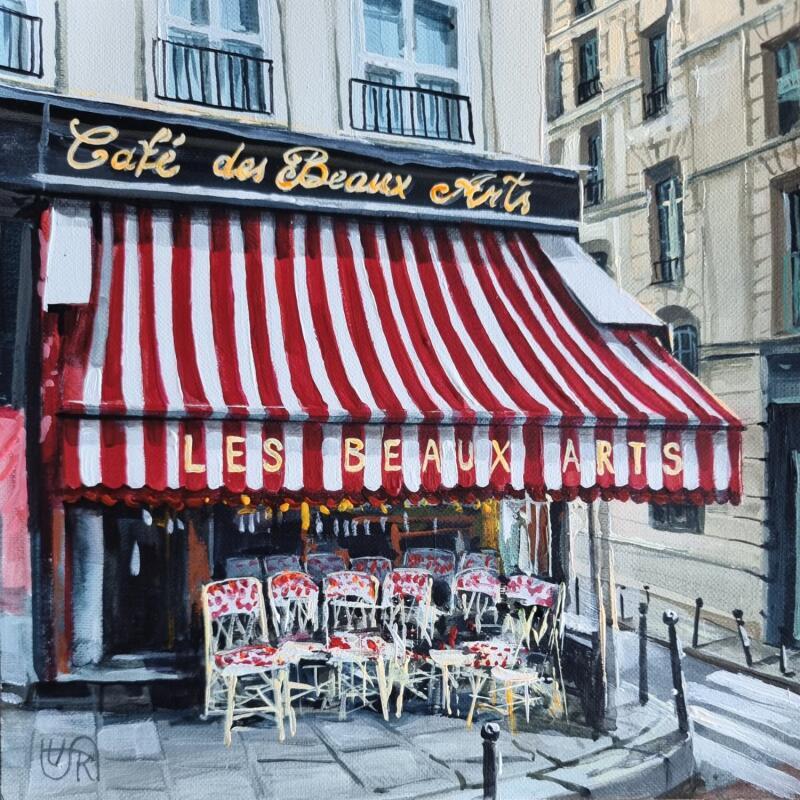 Painting Cafe des Beaux arts-Paris by Rasa | Painting Figurative Urban Acrylic