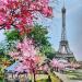 Painting Parisian spring notes by Rasa | Painting Figurative Urban Acrylic