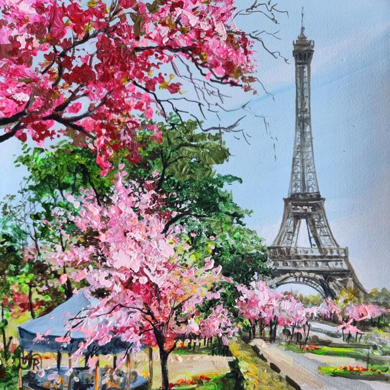 Painting Parisian spring notes by Rasa | Painting Figurative Urban Acrylic