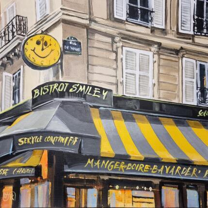 Gemälde Bistrot smiley von Rasa | Gemälde Figurativ Acryl Urban