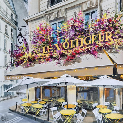 Peinture Le Voltigeur. Paris par Rasa | Tableau Figuratif Acrylique Urbain