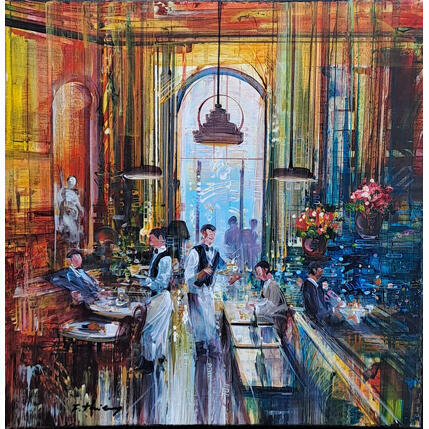 Painting l'été au frais by Frédéric Thiery | Painting Figurative Acrylic