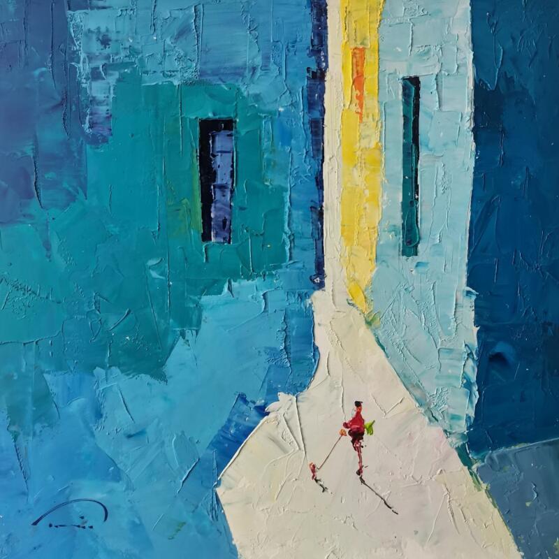 Pintura Bleu & Bleu por Tomàs | Pintura Abstracto Urbano Aceite