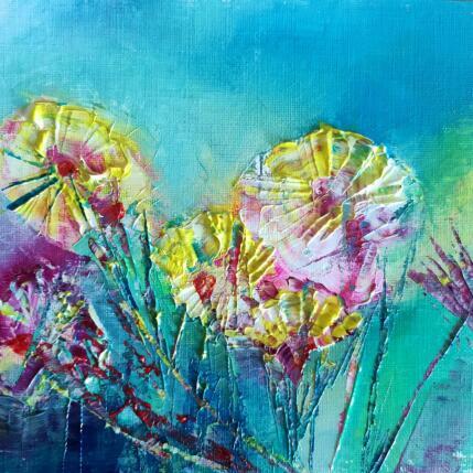 Painting Conter fleurette by Levesque Emmanuelle | Painting Oil