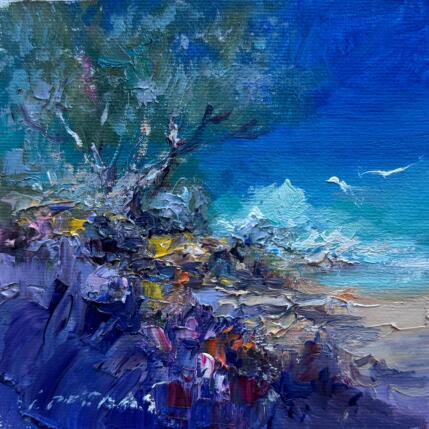 Painting Olives and the sea by Petras Ivica | Painting Impressionism Oil Landscapes