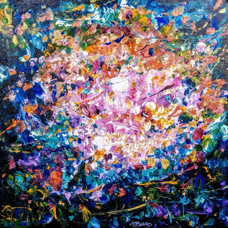 Peinture Pétales dans la nuit par Amblard Florence | Tableau Abstrait Nature Acrylique