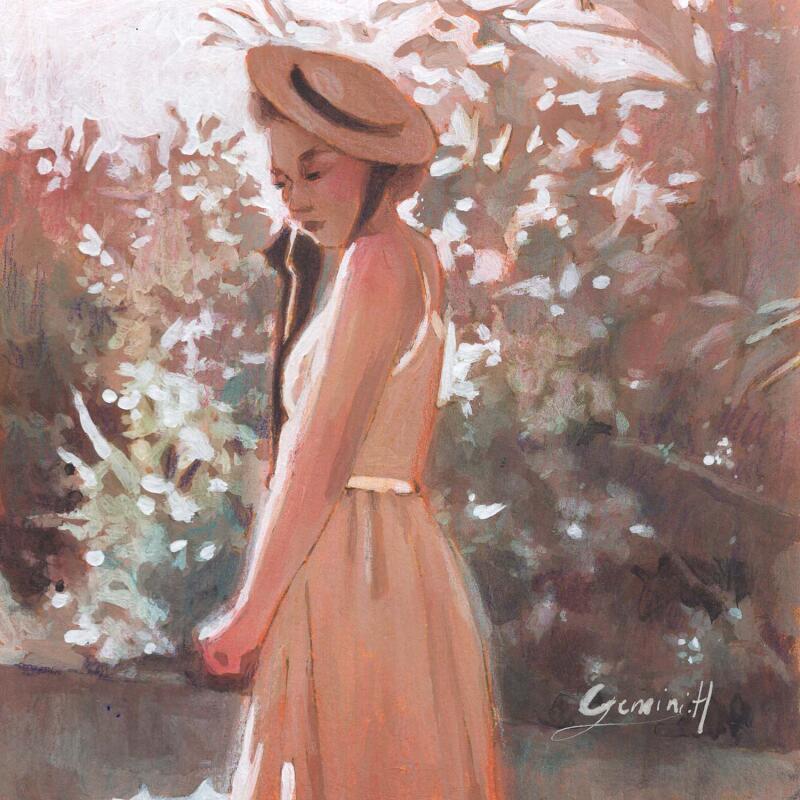 Painting Une légère timidité by Gemini. H  | Painting Realism Portrait Nature Life style Oil Acrylic