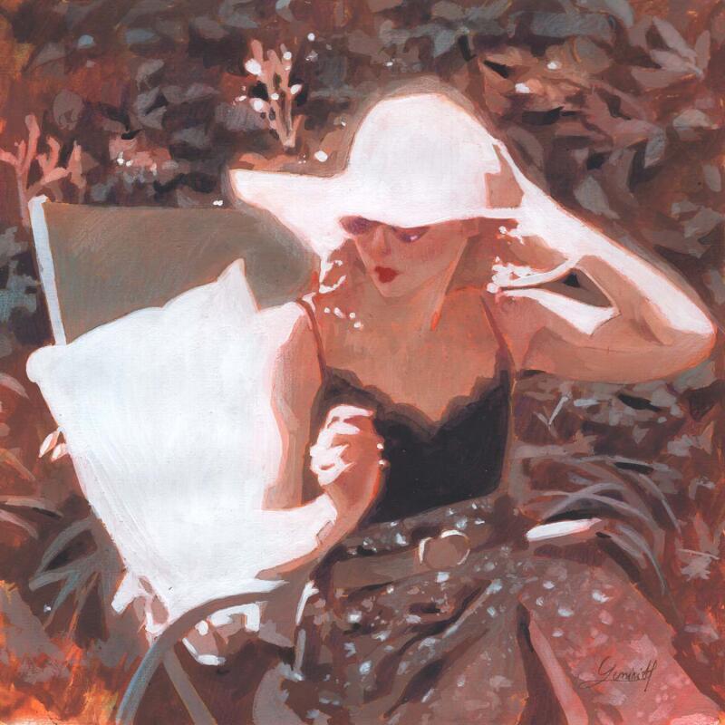 Painting Dans un sursaut by Gemini. H  | Painting Realism Portrait Nature Life style Oil Acrylic