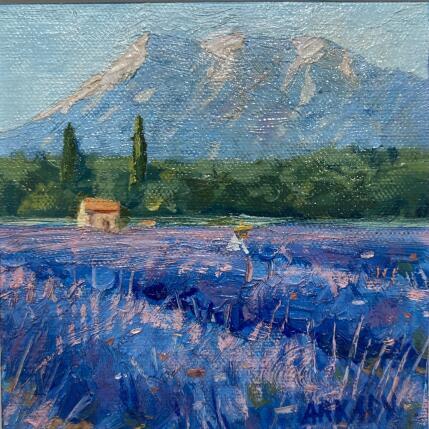 Painting Champ de Lavande au pied de la Sainte Victoire by Arkady | Painting Figurative Oil