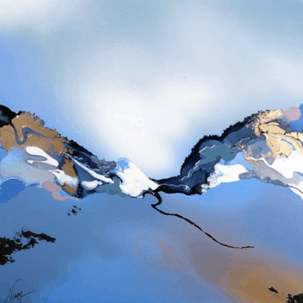 Pintura C3752 por Naen | Pintura Abstracto Acrílico, Ink