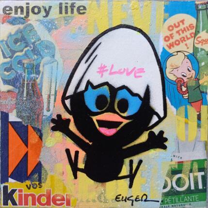 Peinture Enjoy life par Euger Philippe | Tableau Pop-art Acrylique, Collage Icones Pop