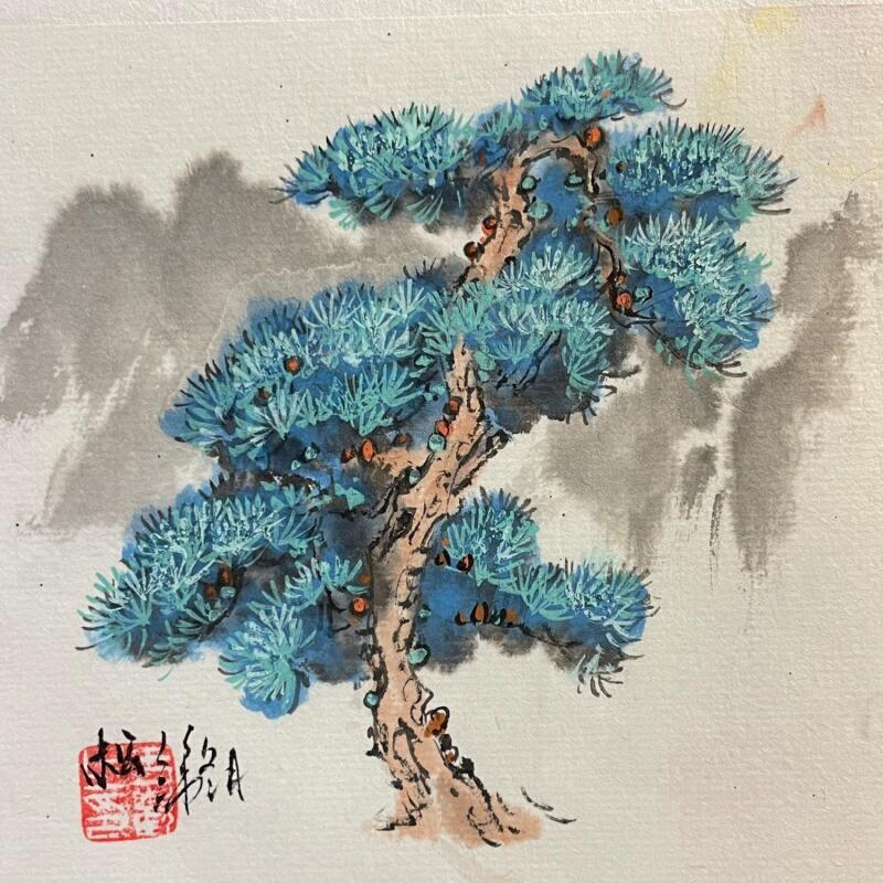 Peinture Pine par Yu Huan Huan | Tableau Figuratif Nature Encre