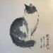 Pintura Cat 2 por Yu Huan Huan | Pintura Figurativo Animales Ink