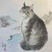 Painting Cat  3 by Yu Huan Huan | Painting Figurative Animals Ink
