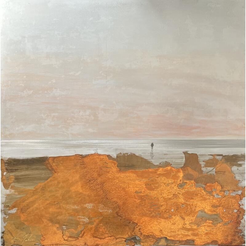 Peinture Sur la plage par Mahieu Bertrand | Tableau Figuratif Paysages Métal
