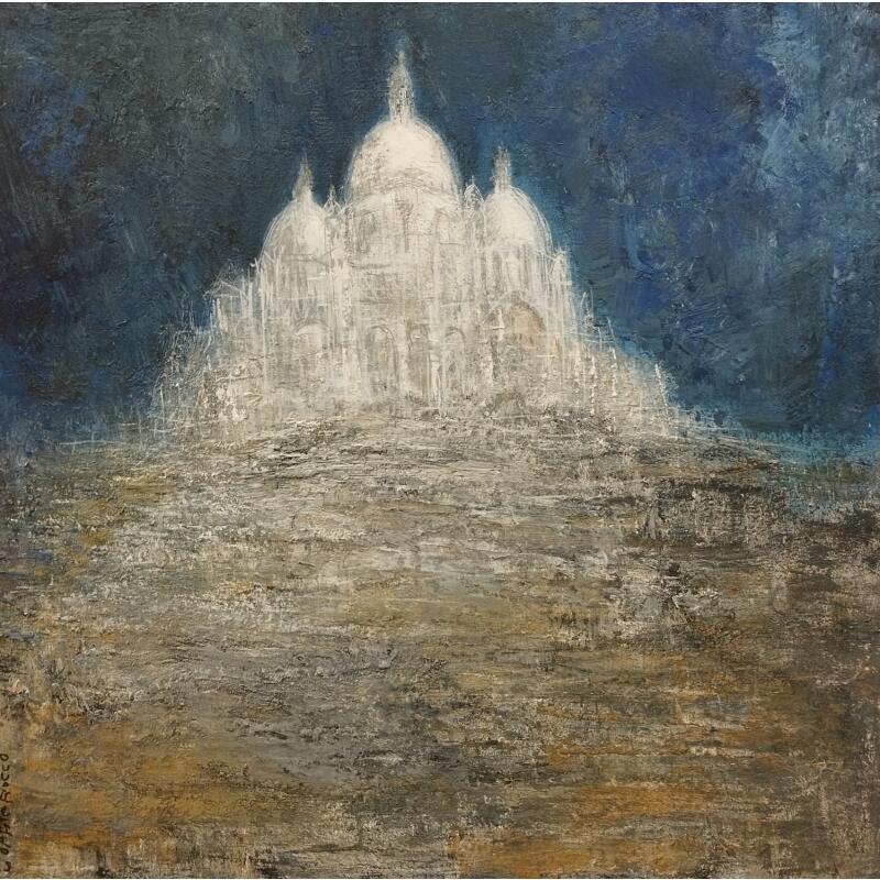 Peinture Coeur Sacré par Rocco Sophie | Tableau Art Singulier Acrylique Collage Sable