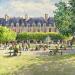 Painting La place des Vosges by Decoudun Jean charles | Painting Figurative Urban Watercolor
