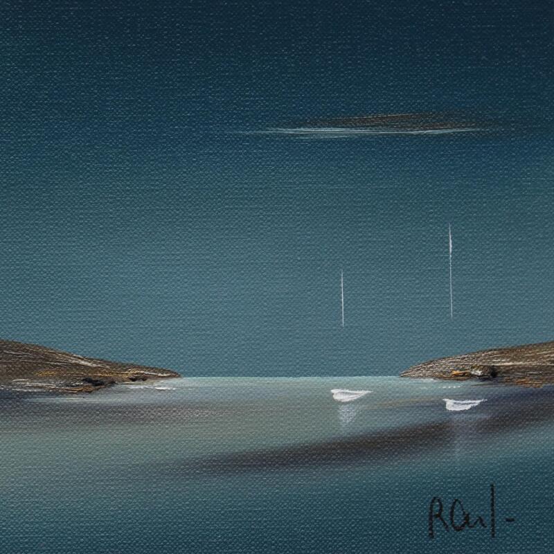 Painting Evasion marine 81 by Roussel Marie-Ange et Fanny | Painting Figurative Marine Minimalist Oil