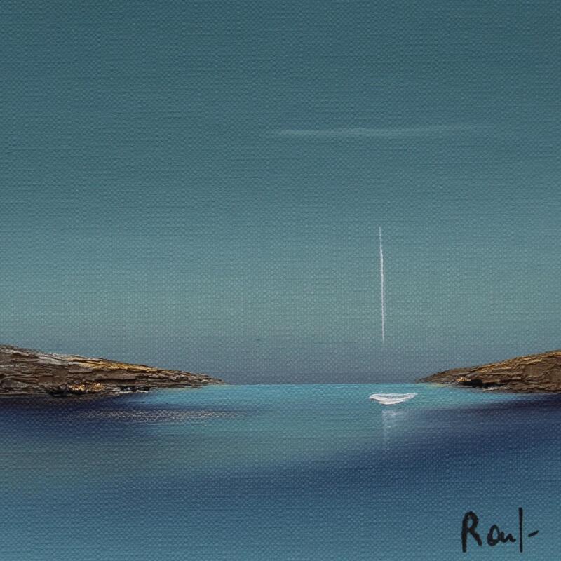 Painting Instant de quiétude 81 by Roussel Marie-Ange et Fanny | Painting Figurative Marine Minimalist Oil