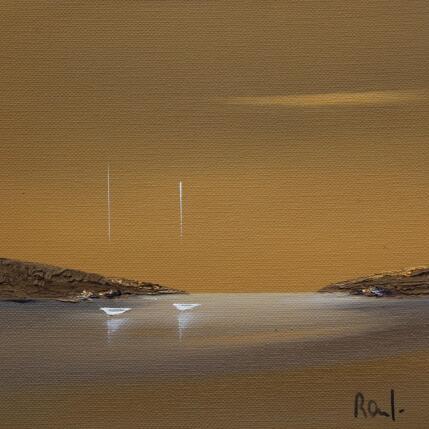 Gemälde Evasion 81 von Roussel Marie-Ange et Fanny | Gemälde Figurativ Öl Marine, Minimalistisch