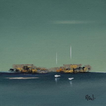 Gemälde Ambiance marine 81 von Roussel Marie-Ange et Fanny | Gemälde Figurativ Öl Marine, Minimalistisch