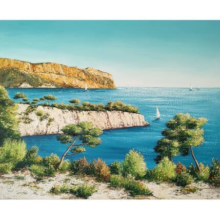 Painting Calanques de Cassis by Blandin Magali | Painting Figurative Oil Landscapes