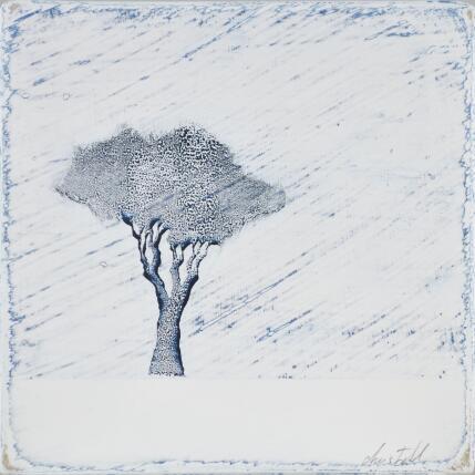 Gemälde Sous un ciel diaphane 471 von ChristophL | Gemälde Figurativ Acryl, Holz, Tinte Landschaften, Minimalistisch