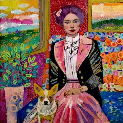 Gemälde La presque fin de l'été  von Picini Victoria | Gemälde Figurativ Acryl, Collage Landschaften