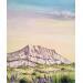 Peinture Sainte Victoire couleurs pastels par Blandin Magali | Tableau Abstrait Paysages Minimaliste Huile
