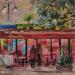 Gemälde Café Marco Polo von Novokhatska Olga | Gemälde Figurativ Urban Öl Acryl
