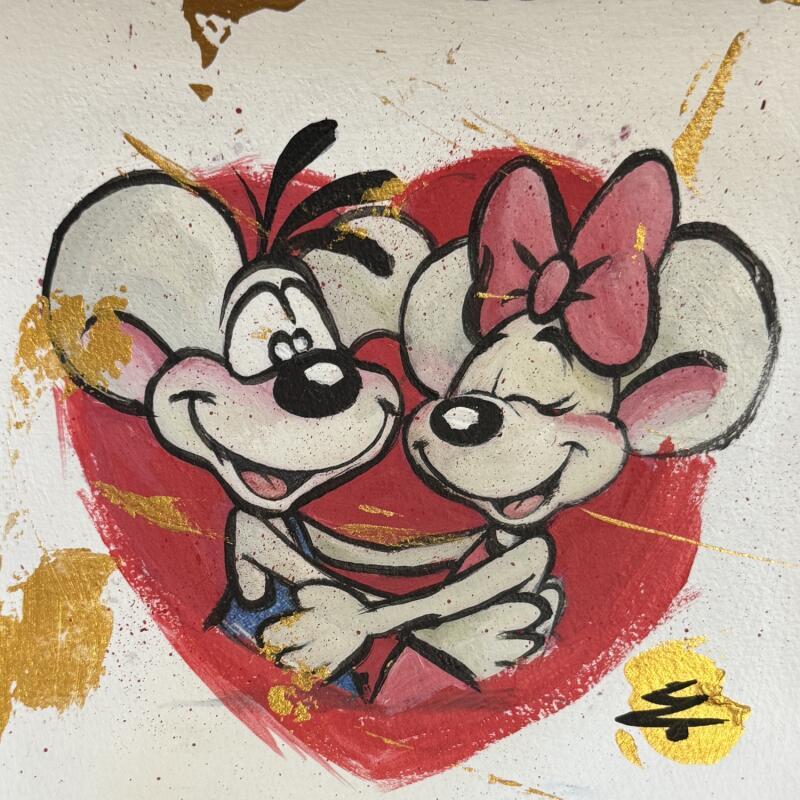 Peinture Diddl et Diddlina par Caizergues Noël  | Tableau Pop-art Icones Pop Acrylique Collage