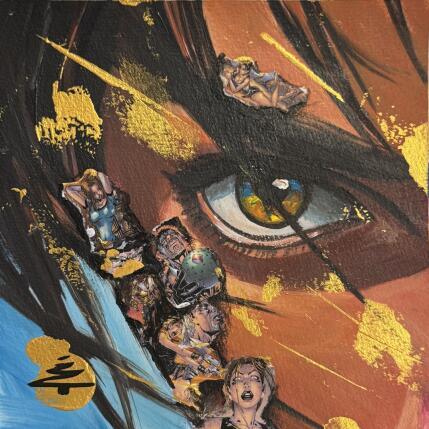 Peinture Lara Croft par Caizergues Noël  | Tableau Pop-art Acrylique, Collage Icones Pop