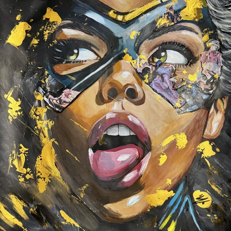 Painting Catwoman by Caizergues Noël | Painting Pop-art Pop icons Acrylic Gluing