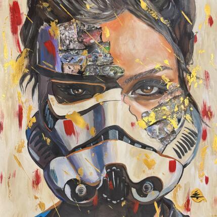 Peinture StormGirl par Caizergues Noël  | Tableau Pop-art Acrylique, Collage Icones Pop