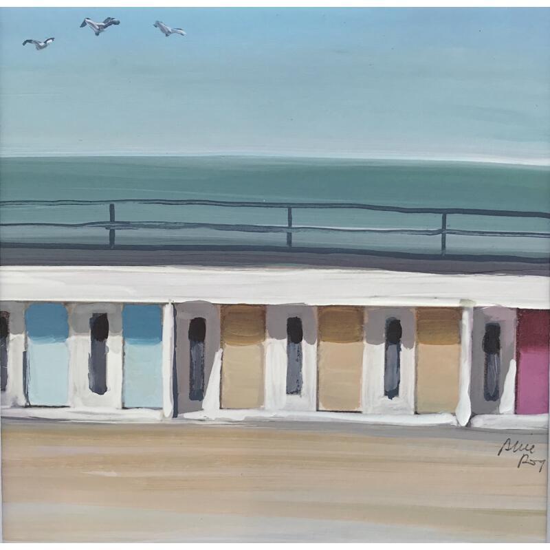 Peinture Cabine jaune par Alice Roy | Tableau Figuratif Marine Huile