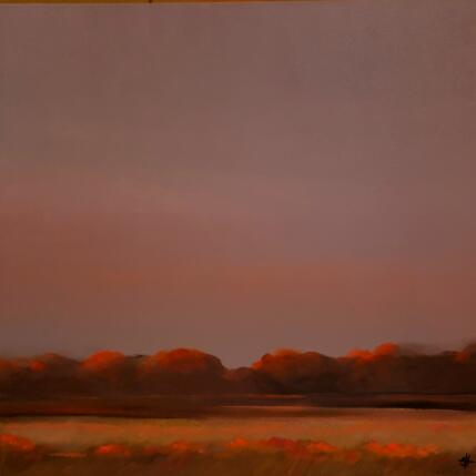 Painting AUTUMN LANDSCAPE WITH MORNING MIST by Herz Svenja | Painting Impressionism Acrylic Landscapes, Nature