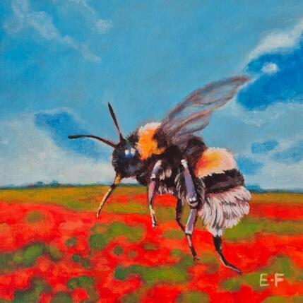 Painting Messagère de l'été by Emma Fischer | Painting Figurative Acrylic Animals, Landscapes, Nature