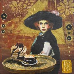 Gemälde Emy von Romanelli Karine | Gemälde Figurativ Acryl, Collage Alltagsszenen, Porträt